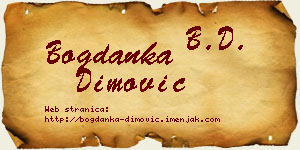 Bogdanka Dimović vizit kartica